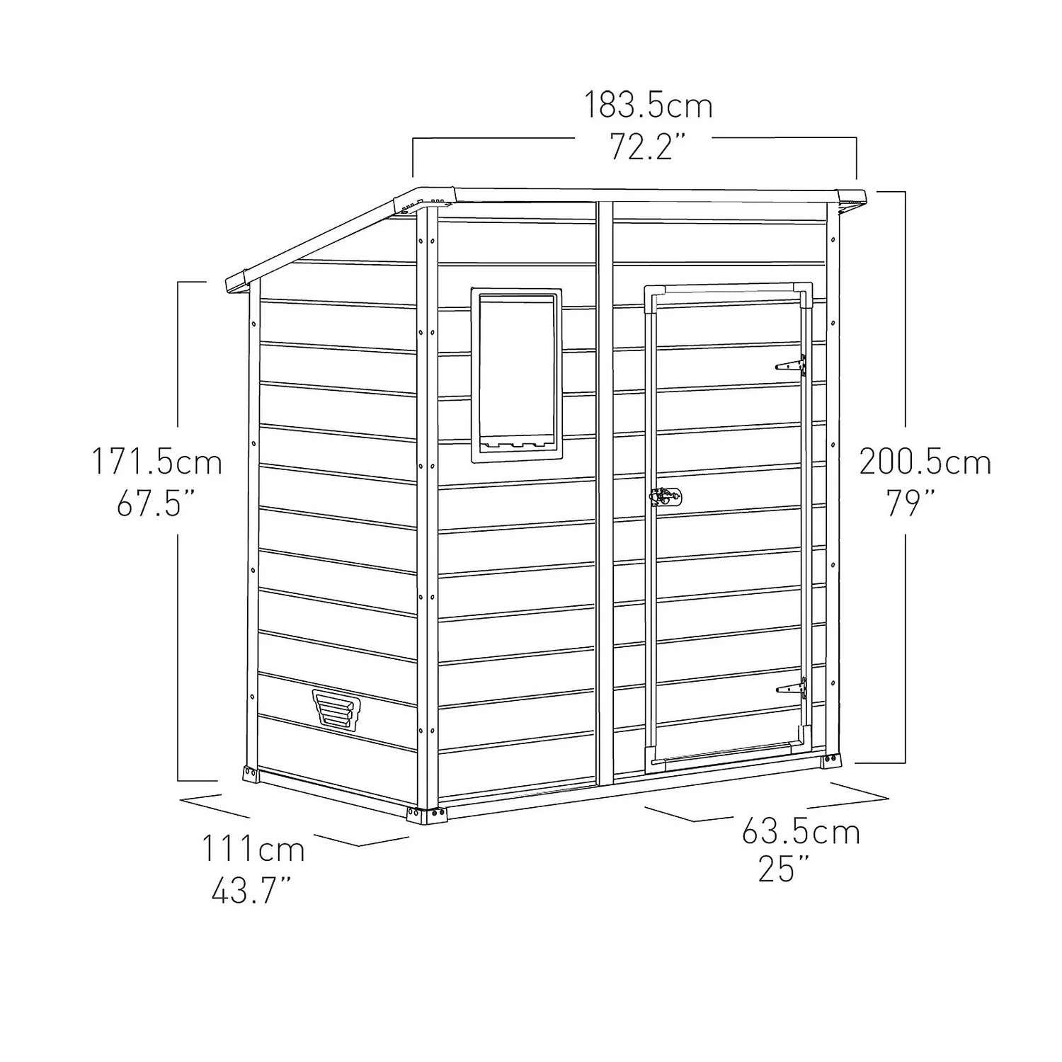 Keter Manor 6 X 4ft Outdoor Garden Pent Storage Shed - Beige/Brown 10 Keter Manor 6 X 4ft Outdoor Garden Pent Storage Shed - Beige/Brown - Image 10
