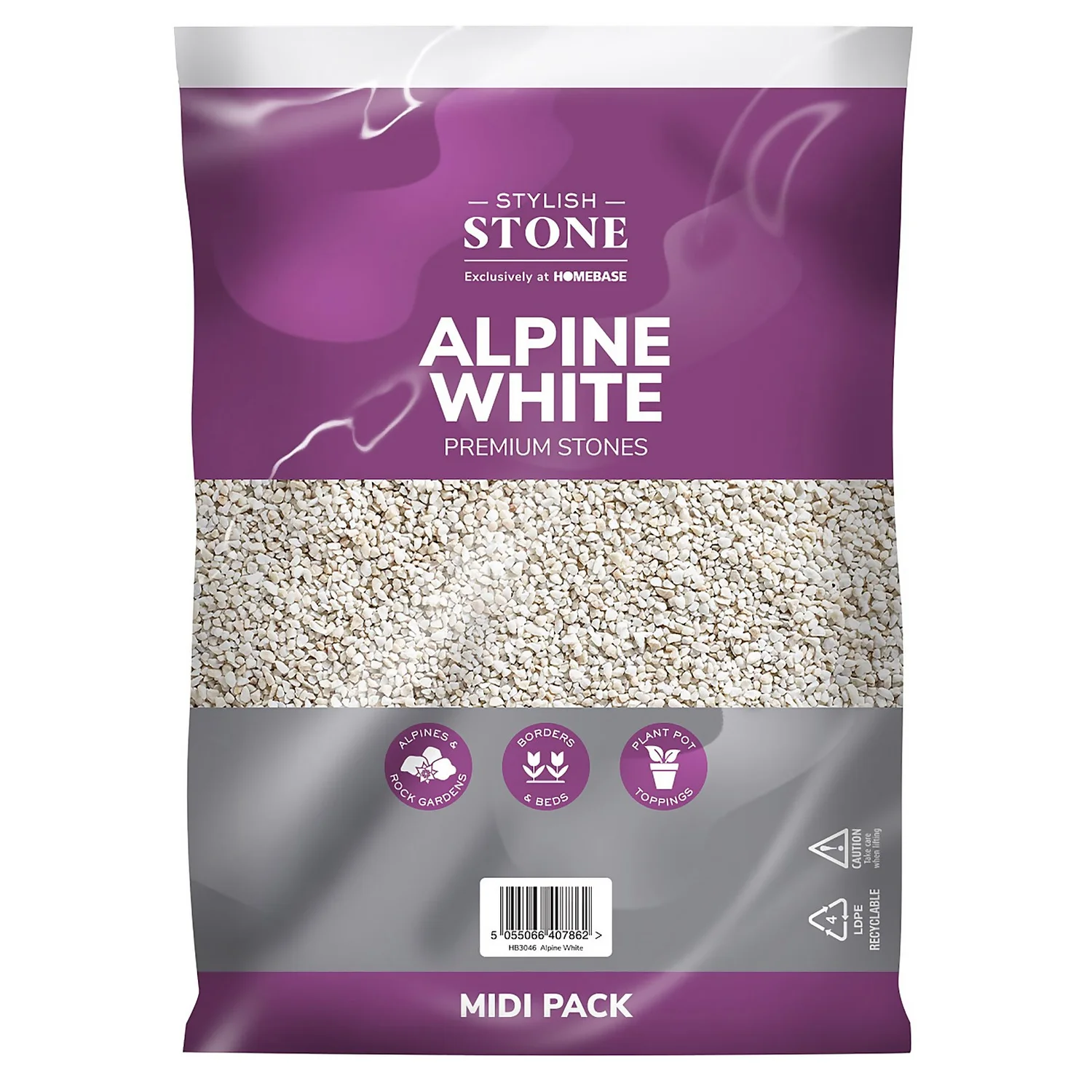 Stylish Stone Premium Alpine White Chippings - Midi Pack - 9kg 3 Stylish Stone Premium Alpine White Chippings - Midi Pack - 9kg - Image 3