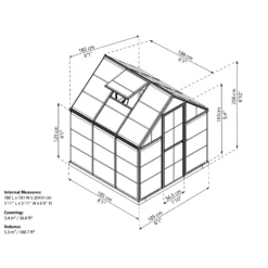Palram 6 X 6ft Canopia Harmony Greenhouse - Silver -Westland Garden Deals Store 12810594 1434845582859434