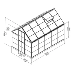 Palram 6 X 10ft Canopia Harmony Greenhouse - Silver -Westland Garden Deals Store 12810851 9944845681741711