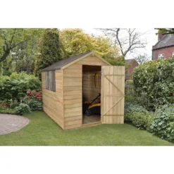 8x6ft Forest Natural Timber Overlap Apex Pressure Treated Wooden Shed 15 8x6ft Forest Natural Timber Overlap Apex Pressure Treated Wooden Shed -Westland Garden Deals Store 12810904 1374845600371583