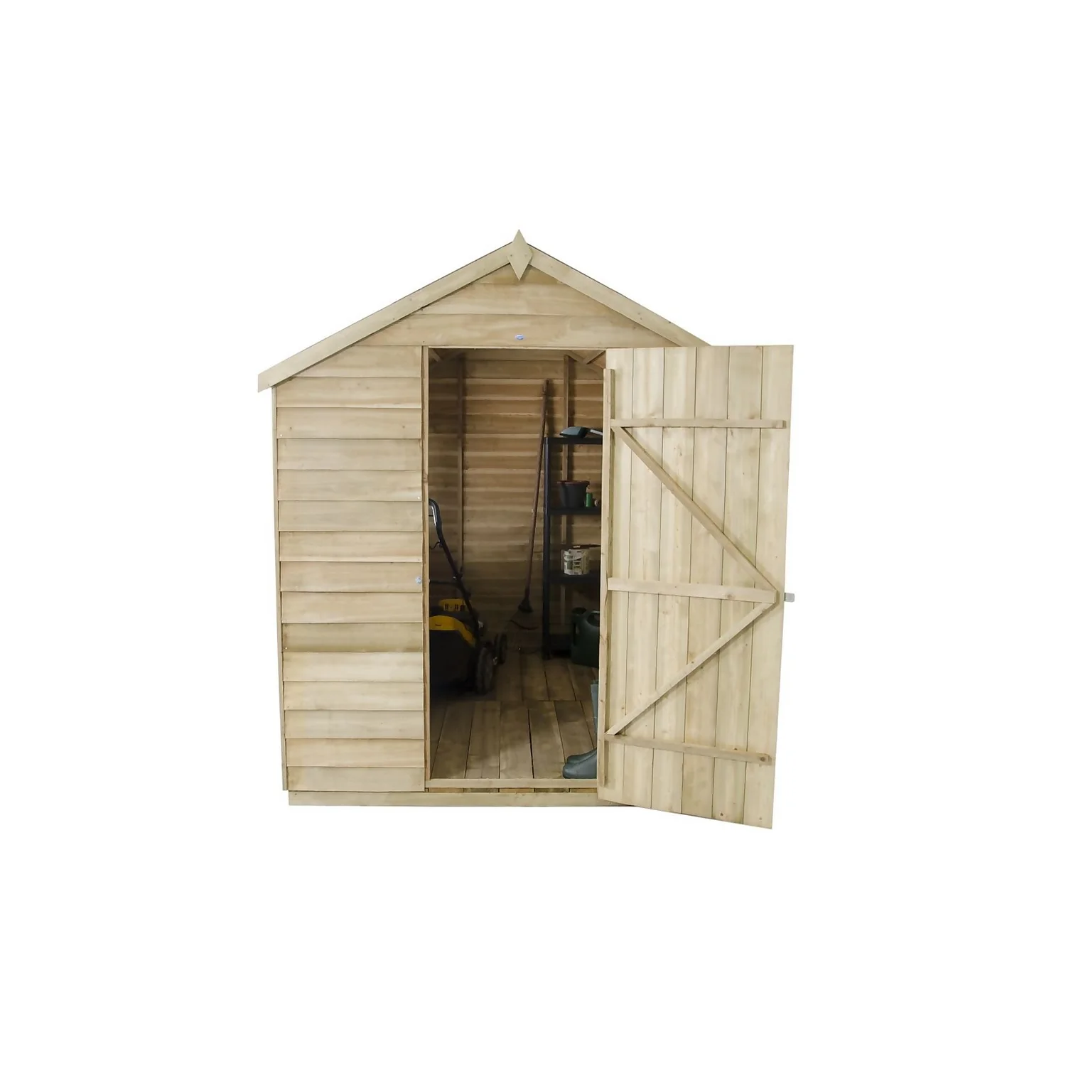 8x6ft Forest Natural Timber Overlap Apex Pressure Treated Wooden Shed 6 8x6ft Forest Natural Timber Overlap Apex Pressure Treated Wooden Shed - Image 6
