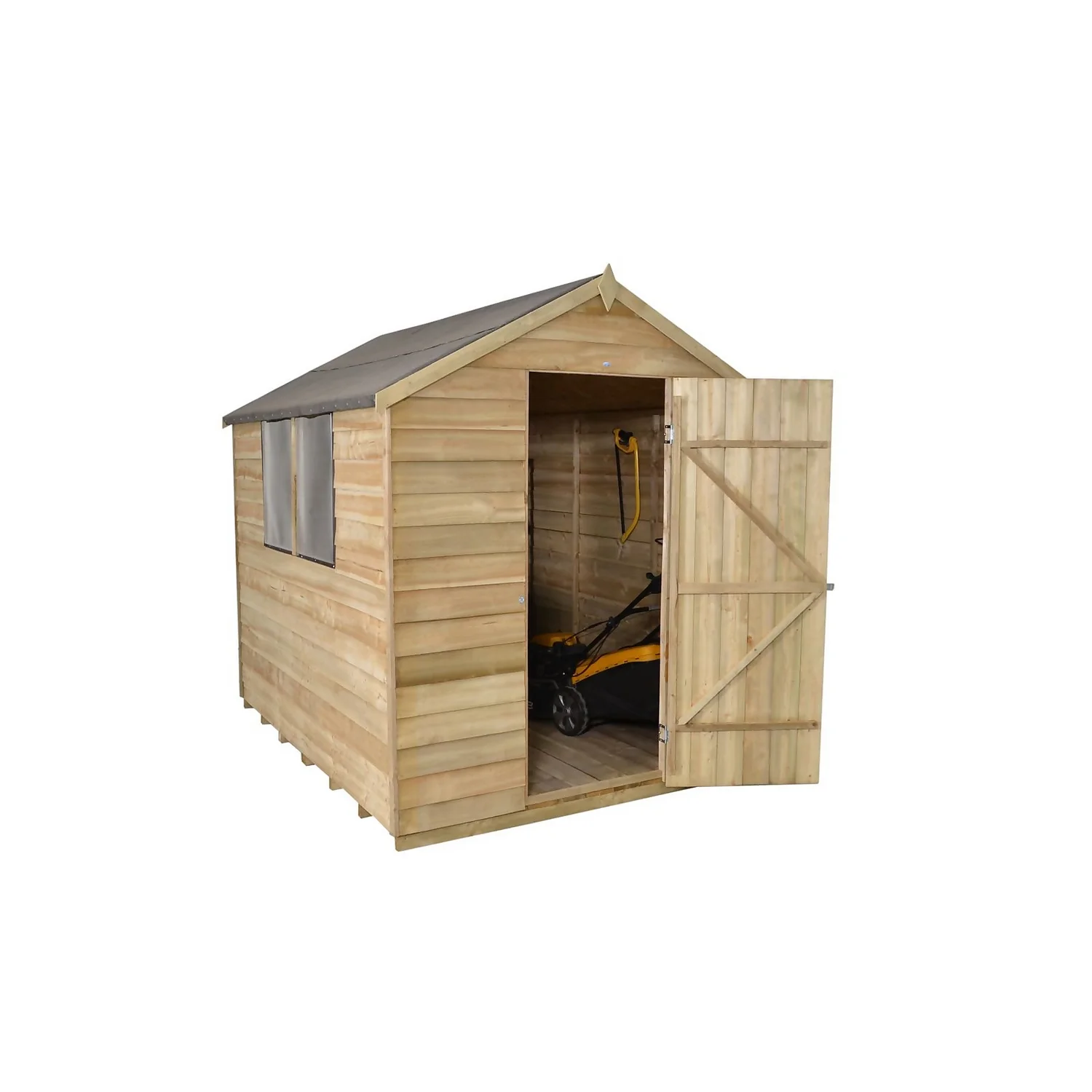 8x6ft Forest Natural Timber Overlap Apex Pressure Treated Wooden Shed 4 8x6ft Forest Natural Timber Overlap Apex Pressure Treated Wooden Shed - Image 4