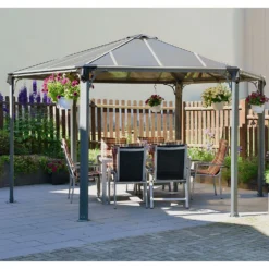 Palram - Canopia Monaco Hexagonal Garden Gazebo Grey -Westland Garden Deals Store 12810973 1644924172856303