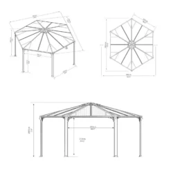Palram - Canopia Monaco Hexagonal Garden Gazebo Grey -Westland Garden Deals Store 12810973 2024924172811849
