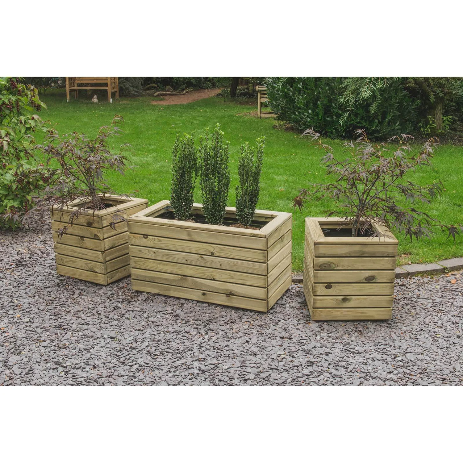 Forest Garden Wooden Linear Square Planter 4 Forest Garden Wooden Linear Square Planter - Image 4