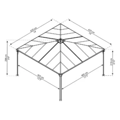 Palram - Canopia Palermo 4300 Garden Gazebo Grey -Westland Garden Deals Store 12819403 1434893347503053