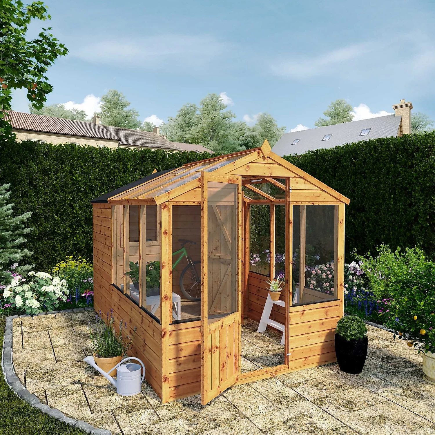 Mercia 10 X 6ft Traditional Apex Greenhouse Combi 2 Mercia 10 X 6ft Traditional Apex Greenhouse Combi - Image 2