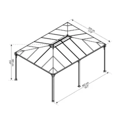 Palram - Canopia Martinique 5000 Garden Gazebo Grey Bronze -Westland Garden Deals Store 12821926 9144924165003794