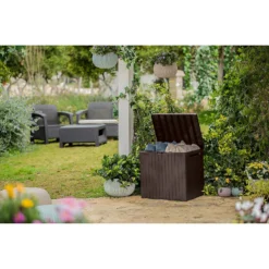 Keter City Outdoor Garden Storage Box 113L - Brown -Westland Garden Deals Store 12822290 1104900073787729