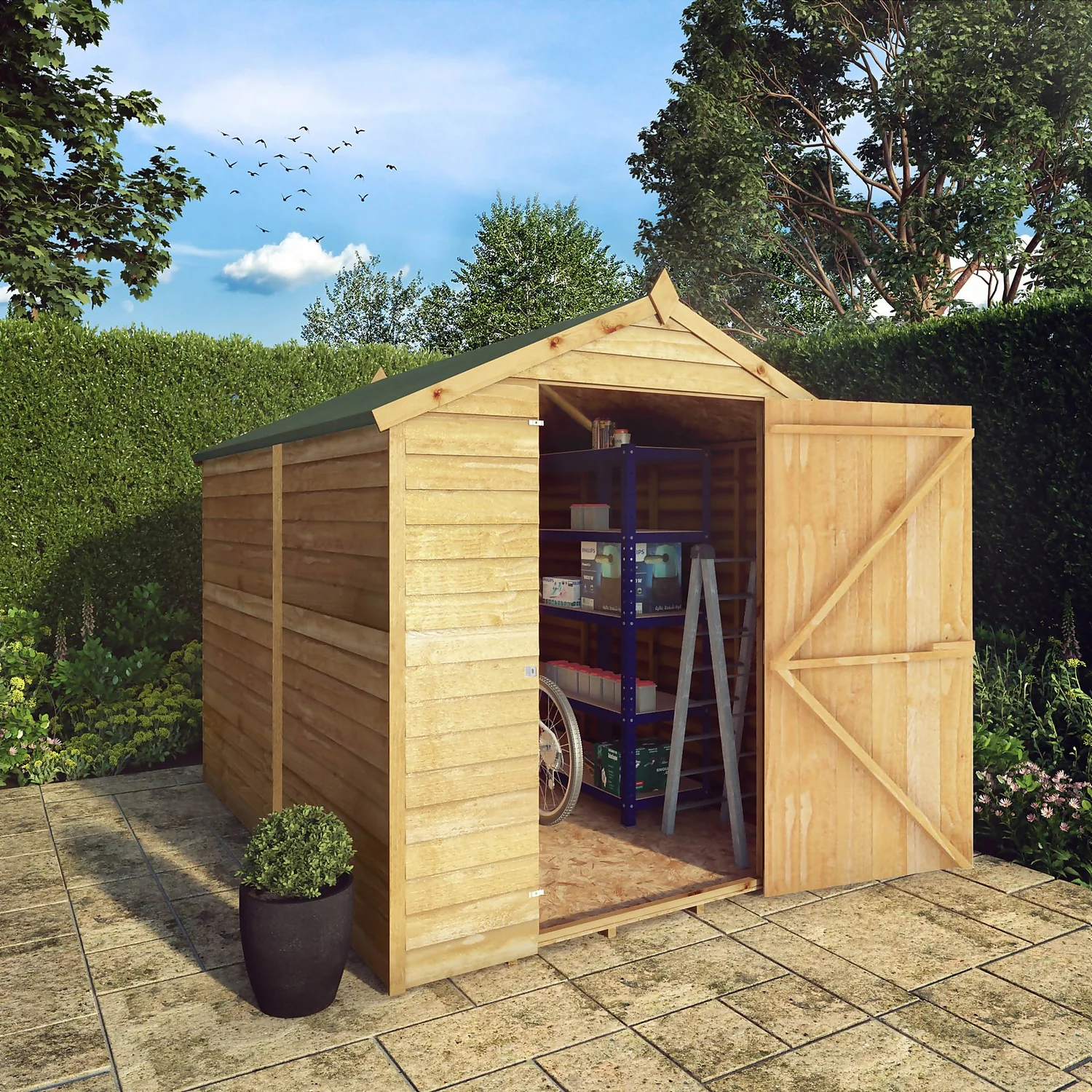 Mercia 8 X 6ft Overlap Apex Windowless Shed 2 Mercia 8 X 6ft Overlap Apex Windowless Shed - Image 2