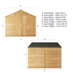Mercia 10 X 8ft Overlap Double Door Apex Windowless Shed -Westland Garden Deals Store 12822434 3665033314467699