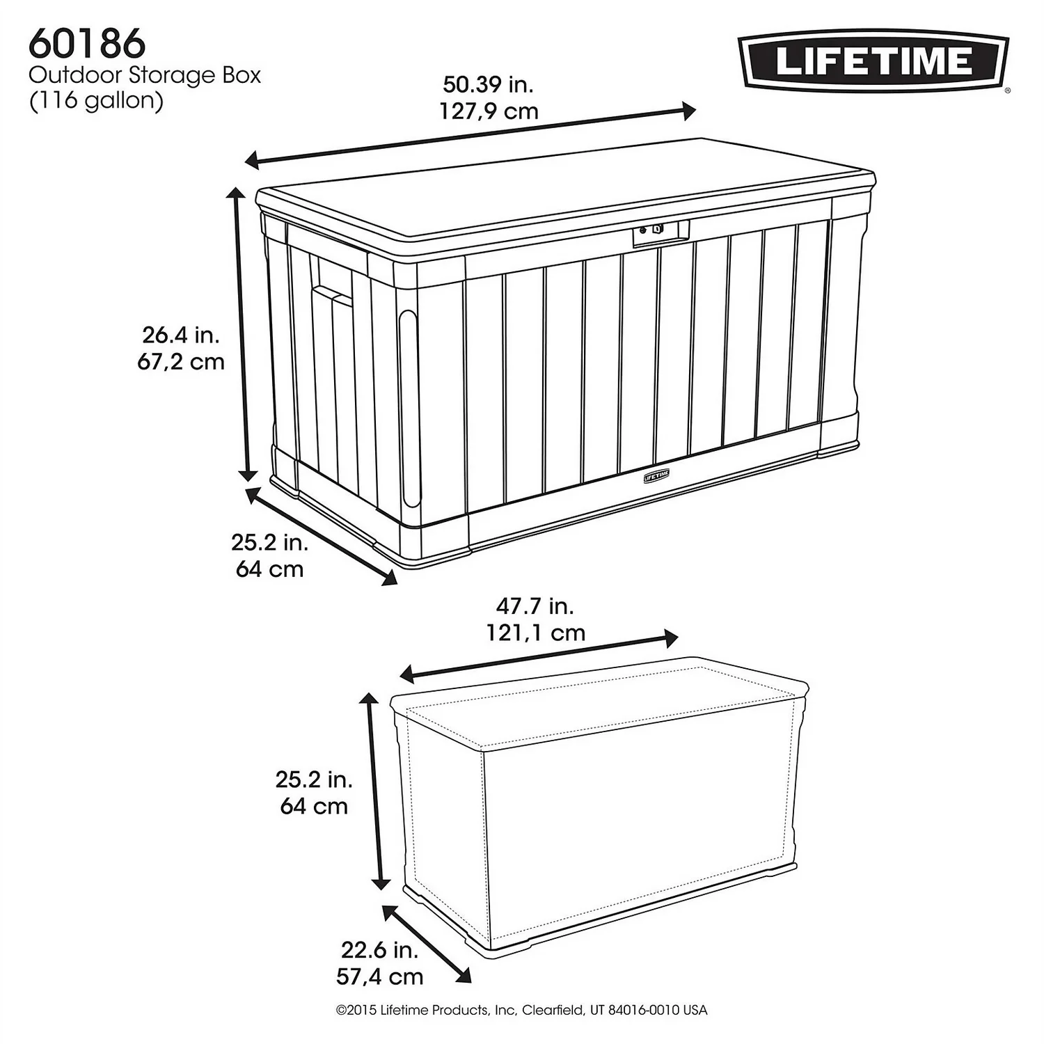 Lifetime Outdoor Plastic Garden Storage Box - 439 Litres 7 Lifetime Outdoor Plastic Garden Storage Box - 439 Litres - Image 7