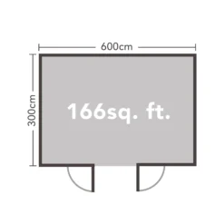 Forest Arley 6.0m X 3.0m Cabin Double Glazed 24kg Polyester Felt, Plus Underlay -Westland Garden Deals Store 12832932 1194833199471002
