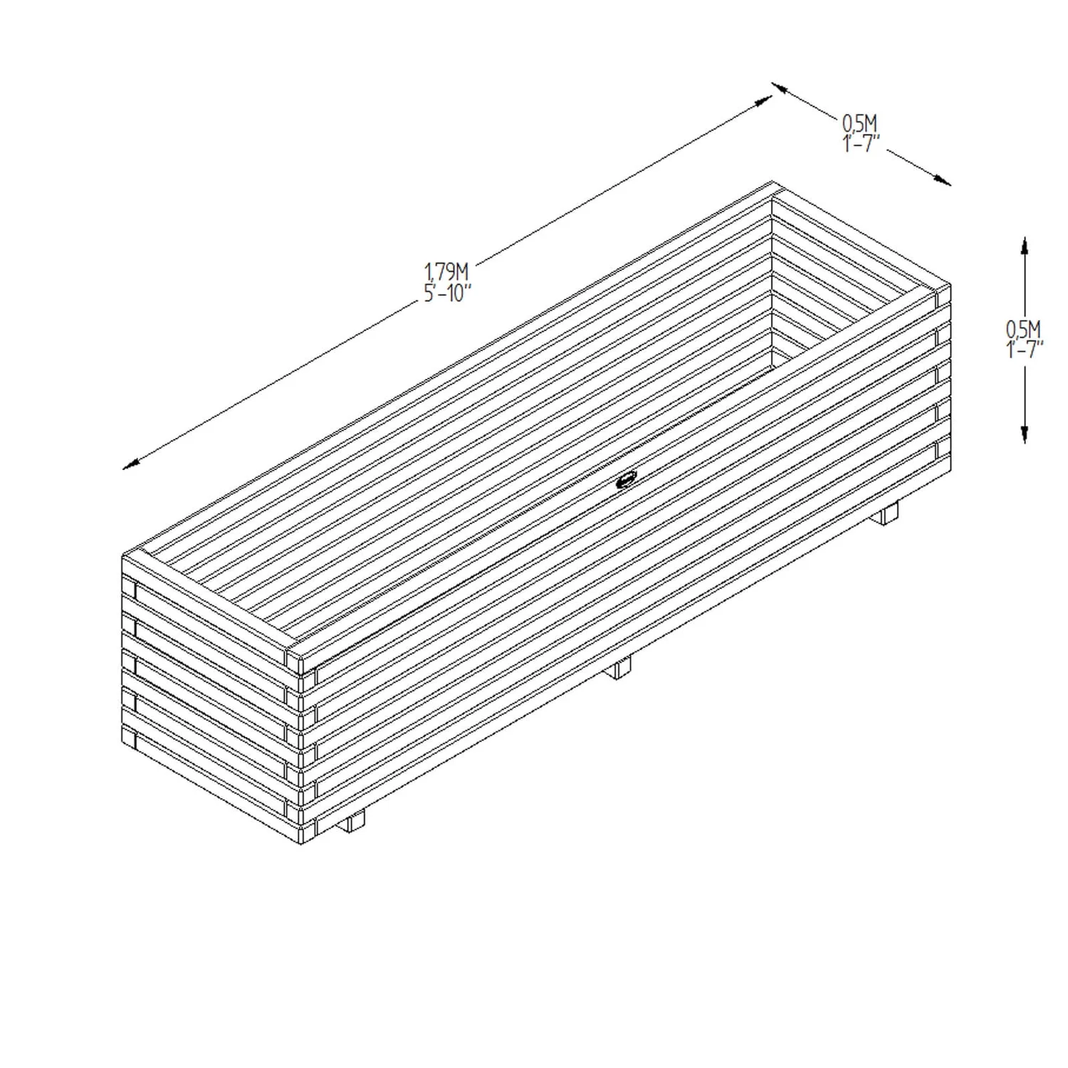 Forest Garden Wooden Lomello Planter 2 Forest Garden Wooden Lomello Planter - Image 2