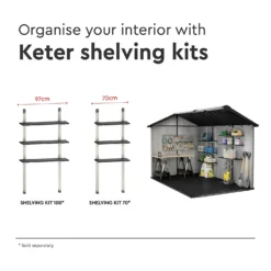 Keter Oakland 7.5 X 11ft Outdoor Garden Apex Storage Shed - Grey -Westland Garden Deals Store 12840580 1505036179792632