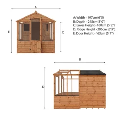 Country Living Grassthorpe 8 X 6ft Traditional Apex Greenhouse Combi Shed Painted + Installation - Thorpe Towers -Westland Garden Deals Store 12881652 1704976288449449