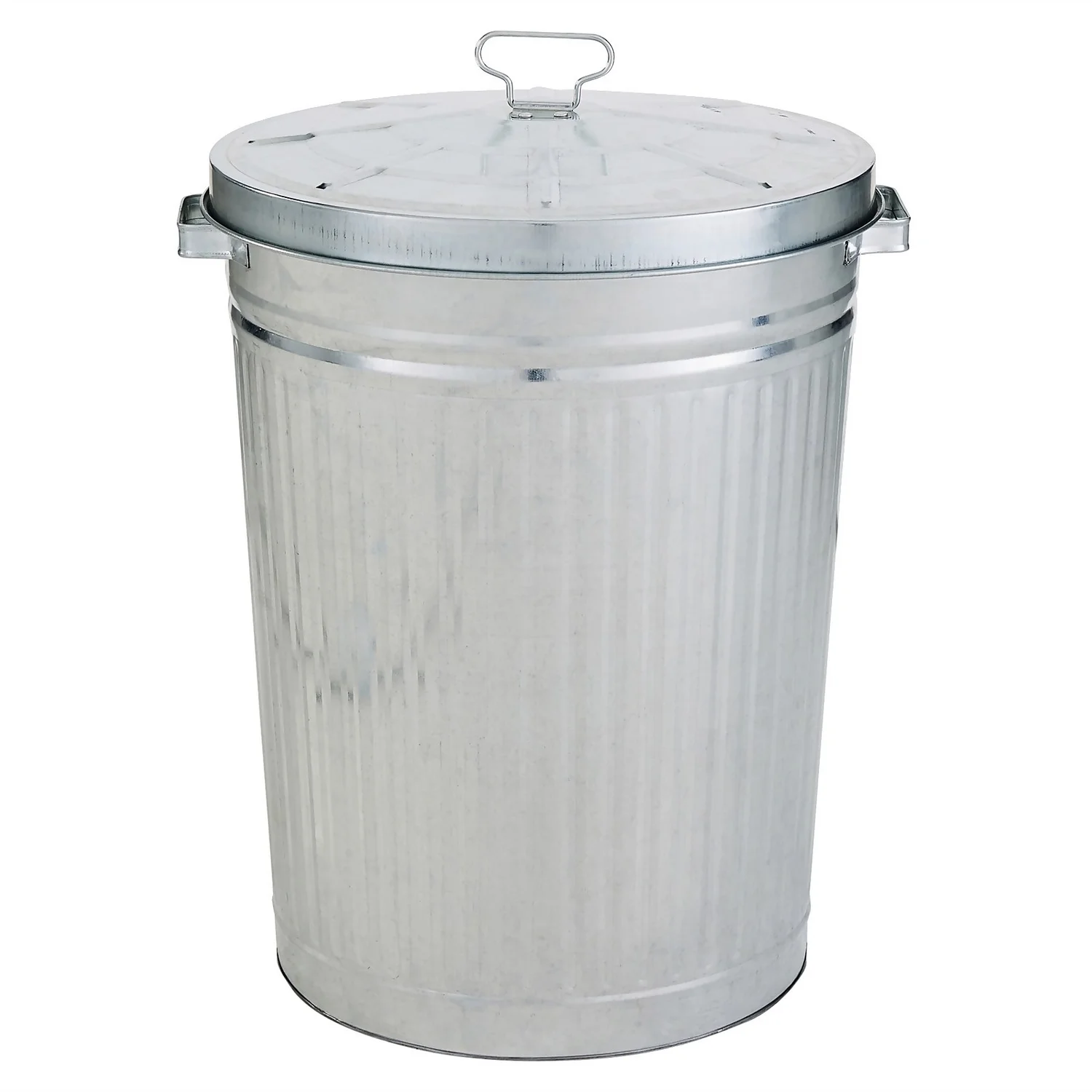 Homebase Galvanised Steel Outdoor Bin With Lid - 85L 1 Homebase Galvanised Steel Outdoor Bin With Lid - 85L