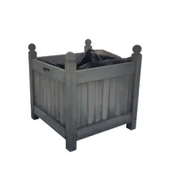 Homebase Medium Wooden Planter Grey