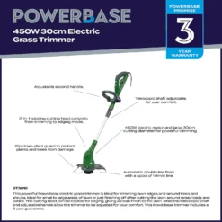 Powerbase 450W Electric Grass Trimmer - 30cm -Westland Garden Deals Store 12885505 8065058716654334