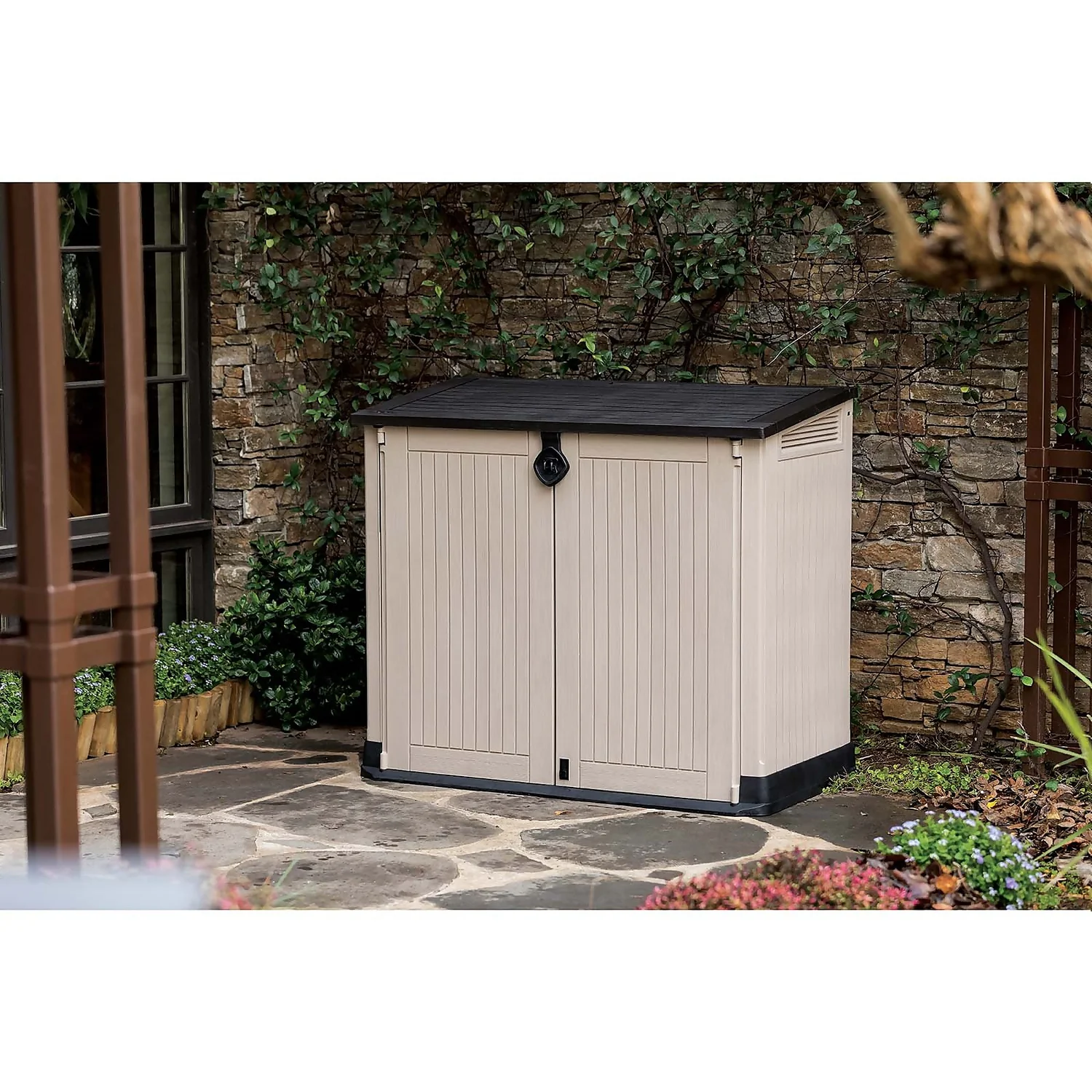 Keter Store It Out Midi Outdoor Garden Storage Shed 880L - Beige/Brown 2 Keter Store It Out Midi Outdoor Garden Storage Shed 880L - Beige/Brown - Image 2