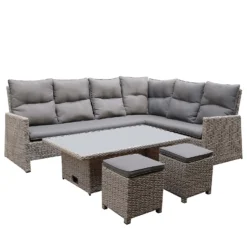 Mortimer Grey Rattan Garden Corner Sofa Set -Westland Garden Deals Store 12887790 1205047776415101