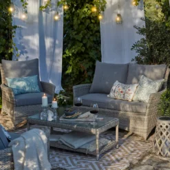 Florence 4 Seater Grey Rattan Garden Sofa Set -Westland Garden Deals Store 12887803 6295061787155885