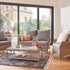 Florence 4 Seater Grey Rattan Garden Sofa Set -Westland Garden Deals Store 12887803 6775061787110234