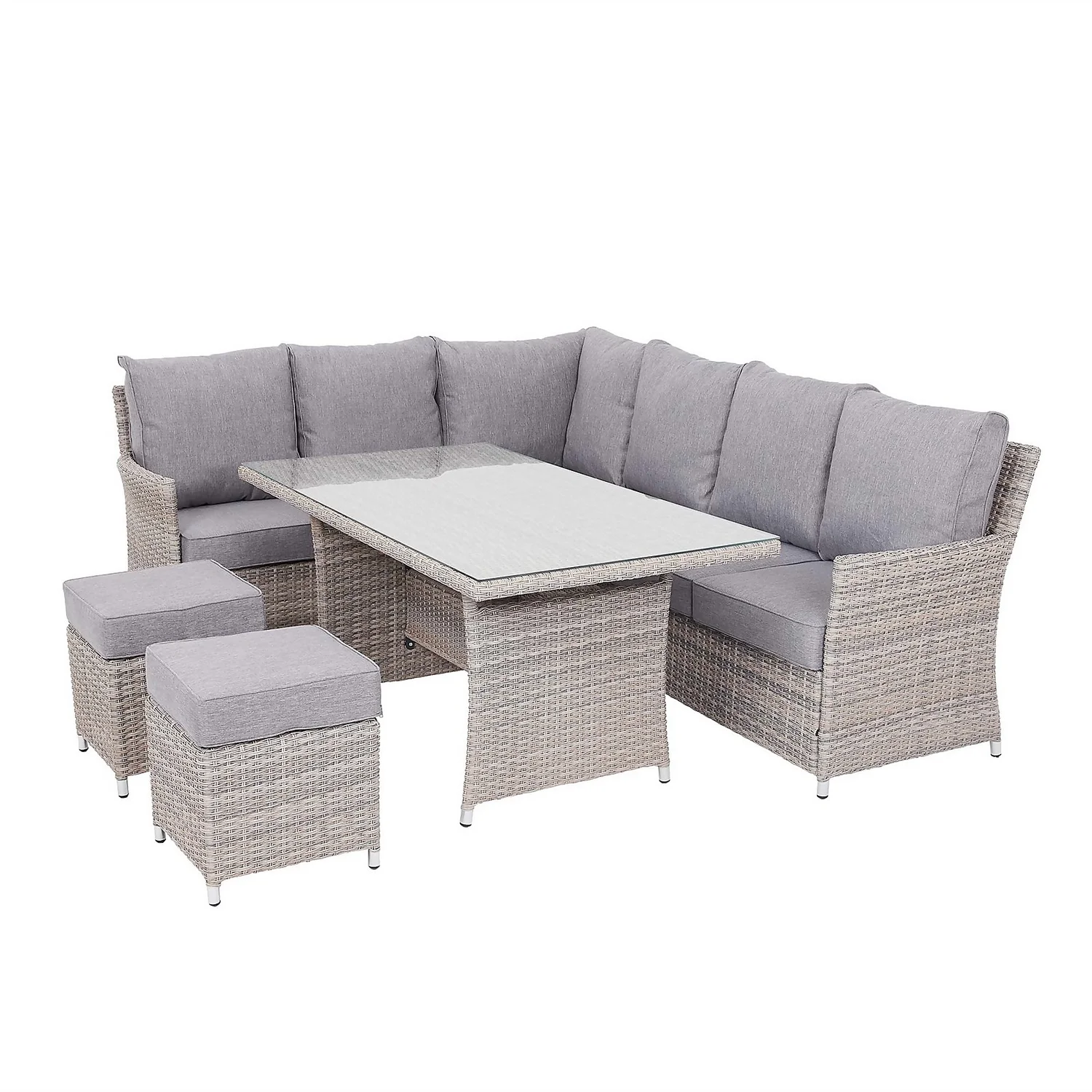 Florence Grey Rattan Effect Garden Corner Sofa Set 2 Florence Grey Rattan Effect Garden Corner Sofa Set - Image 2
