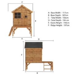 Mercia 4 X 7ft Snug Wooden Playhouse With Tower -Westland Garden Deals Store 12888282 2125027554190205