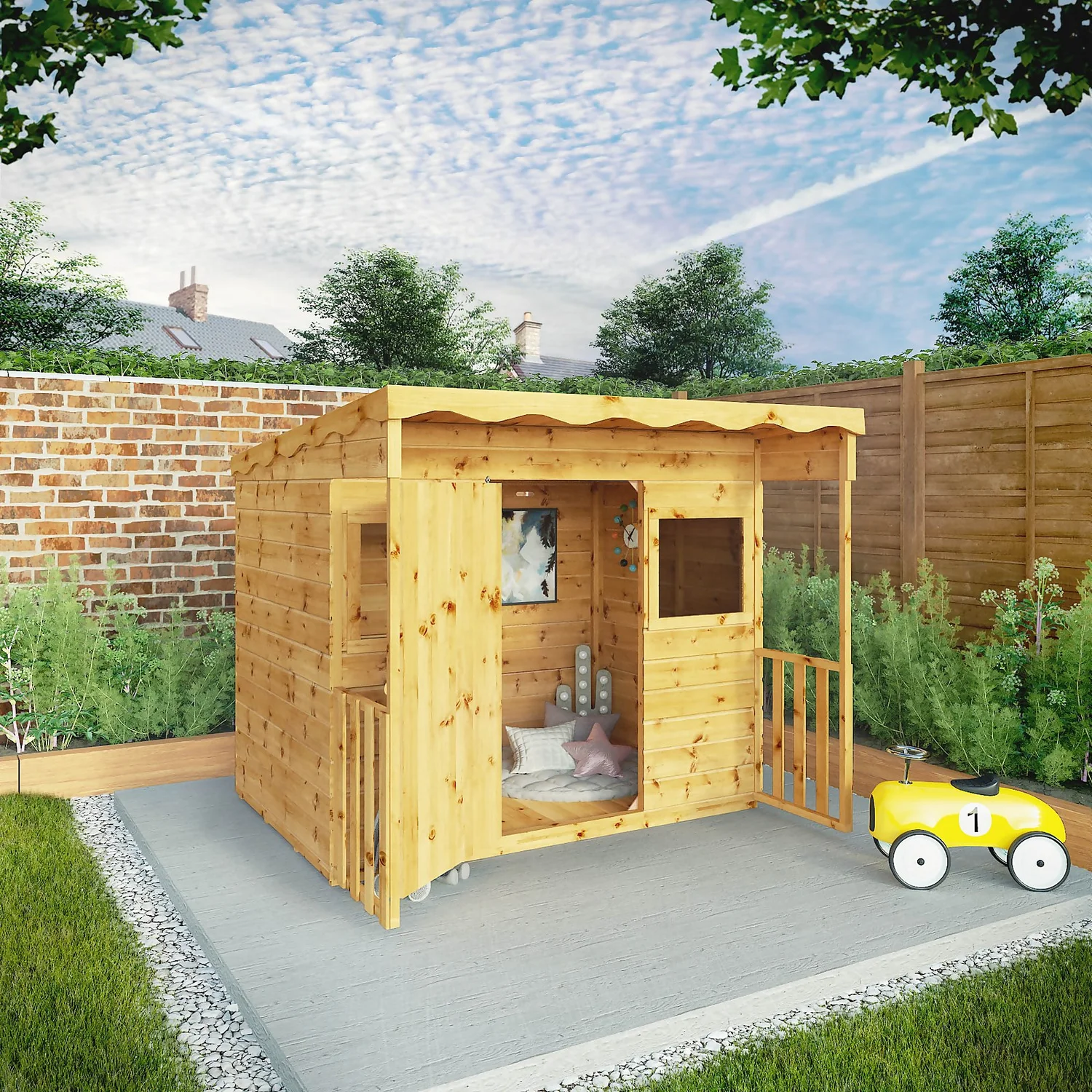 Mercia 5'9ft X 5'8ft Pent Style Wooden Playhouse - Installation Included 2 Mercia 5'9ft X 5'8ft Pent Style Wooden Playhouse - Installation Included - Image 2