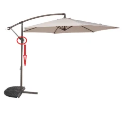 None 3m Overhanging Parasol - Light Grey -Westland Garden Deals Store 12888566 1274966185559530