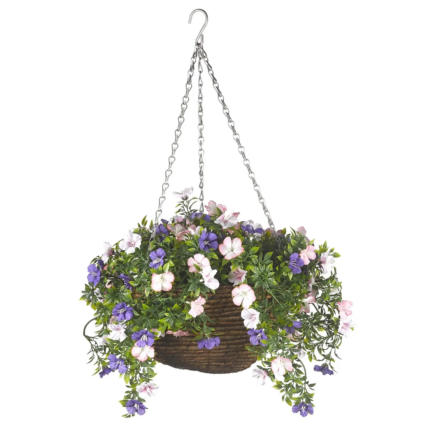 Artificial Easy Basket Petunias - 30cm 1 Artificial Easy Basket Petunias - 30cm