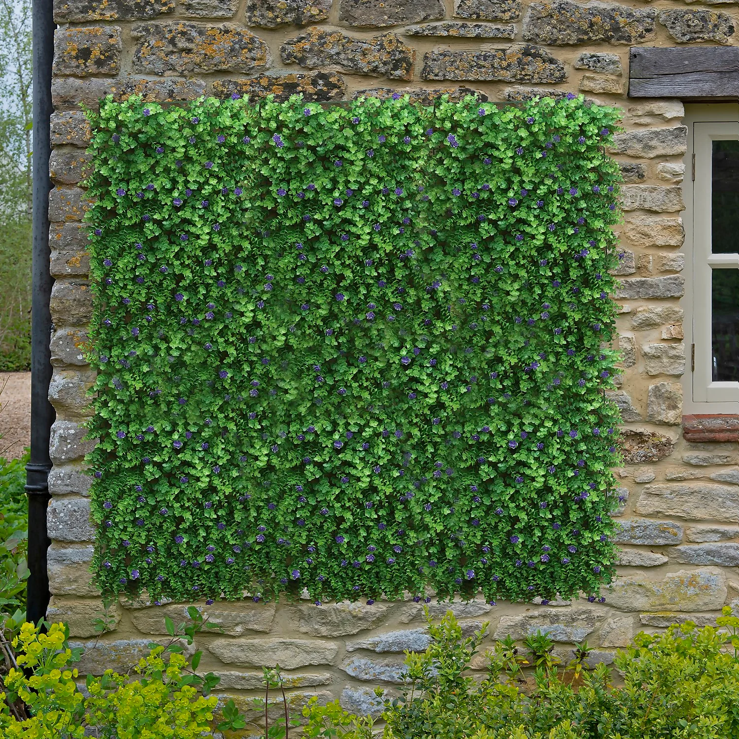 Artificial Screening Panel Of Purple Flowers - 60 X 40cm 2 Artificial Screening Panel Of Purple Flowers - 60 X 40cm - Image 2