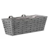 19in Faux Rattan Planter - Slate