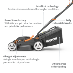 WORX 40V WG779E.1 Cordless Lawn Mower - 34cm -Westland Garden Deals Store 13326413 2294944673153362