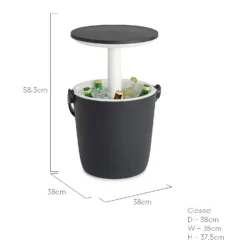Keter GoBar Outdoor Ice Cooler Table Garden Furniture - Dark Grey / Cream -Westland Garden Deals Store 13412933 6674910901778806