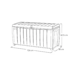 Keter Ace Outdoor Garden Storage Box 124 X 55 X 62.5 Cm - Grey And Black -Westland Garden Deals Store 13432924 1804947994784994