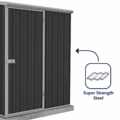 Absco 5 X 3ft Space Saver Metal Pent Shed - Dark Grey -Westland Garden Deals Store 13440829 1304929186558870