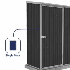 Absco 5 X 3ft Space Saver Metal Pent Shed - Dark Grey -Westland Garden Deals Store 13440829 2374929186487290