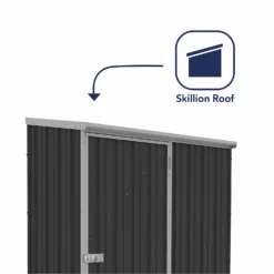Absco 5 X 3ft Space Saver Metal Pent Shed - Dark Grey -Westland Garden Deals Store 13440829 5564929186451659