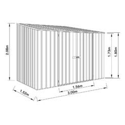 Absco 10 X 5ft Space Saver Metal Pent Shed - Green -Westland Garden Deals Store 13440844 2124929185526291