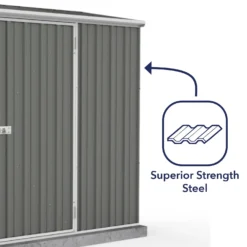 Absco 7.5 X 3ft Space Saver Metal Pent Shed - Grey -Westland Garden Deals Store 13440845 1164929185785161