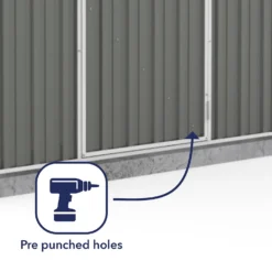 Absco 7.5 X 3ft Space Saver Metal Pent Shed - Grey -Westland Garden Deals Store 13440845 1244929185726193