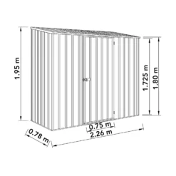 Absco 7.5 X 3ft Space Saver Metal Pent Shed - Grey -Westland Garden Deals Store 13440845 1454929185564805