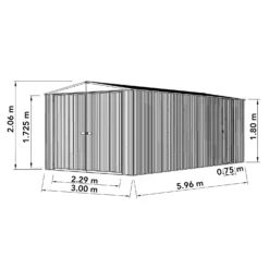 Absco 10 X 20ft Utility Workshop Apex Metal Shed - Zinc -Westland Garden Deals Store 13440861 7434929163629585