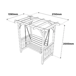 Anchor Fast FSC Milldale Swing Seat With Arbour -Westland Garden Deals Store 13452039 9644931991531747
