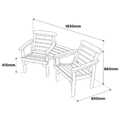 Anchor Fast FSC Weydale Rustic Alcove Garden Seat -Westland Garden Deals Store 13452072 1114929379133367