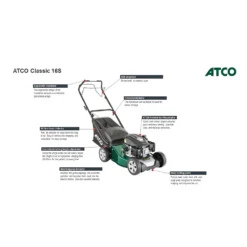Atco 123ccc Classic 16S Petrol Lawn Mower - 41cm 12 Atco 123ccc Classic 16S Petrol Lawn Mower - 41cm -Westland Garden Deals Store 13483563 1084929328984659