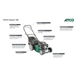 Atco 139cc Classic 18S Petrol Lawn Mower - 46cm -Westland Garden Deals Store 13483565 1664929335782785